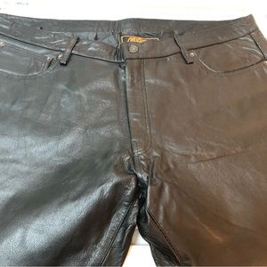 Huge biker leather pants !